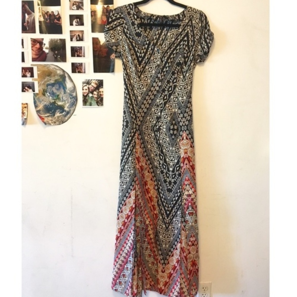 Fire los Angeles button down maxi dress